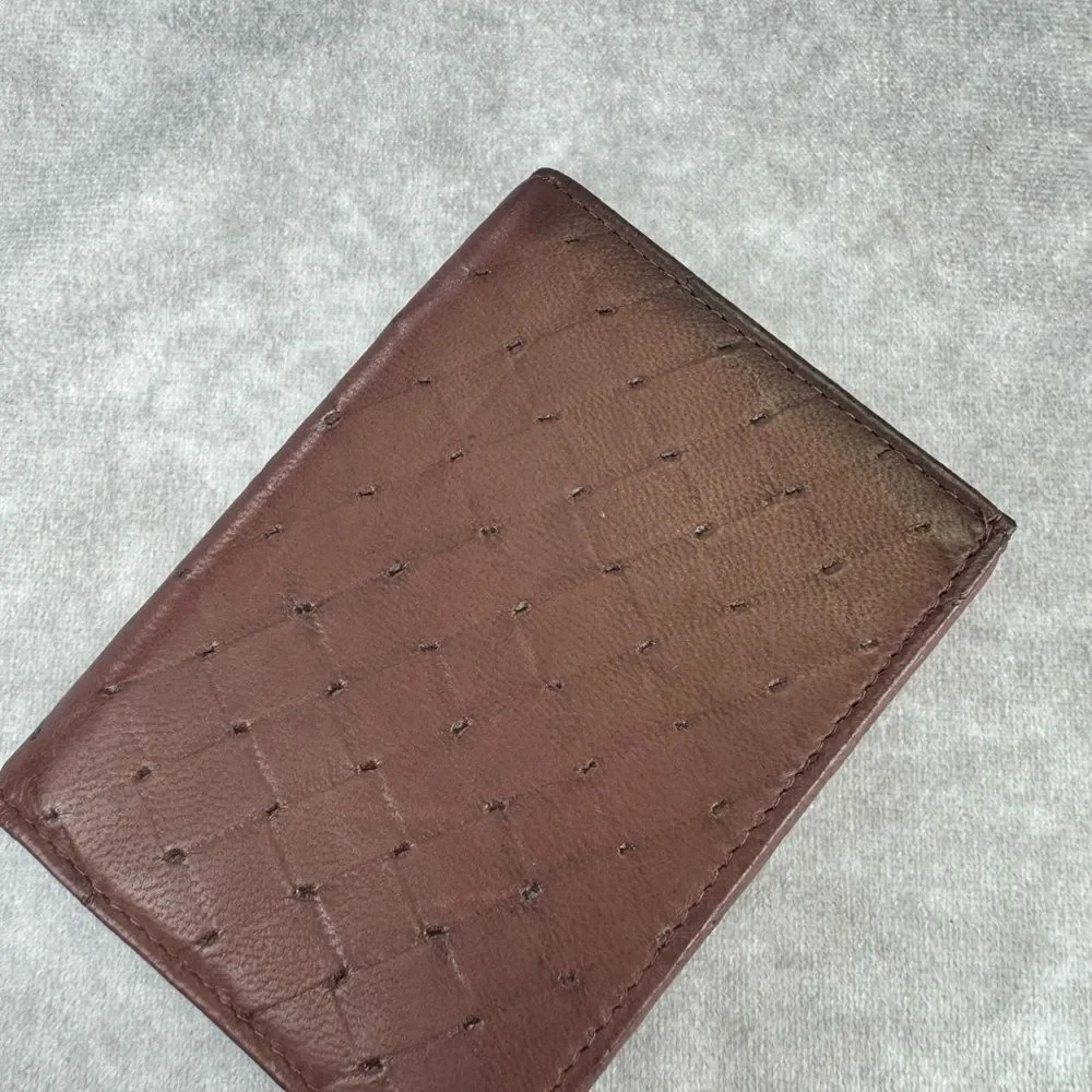 Pierre Cardin Mens Brown Perforated Leather Trifold Wallet